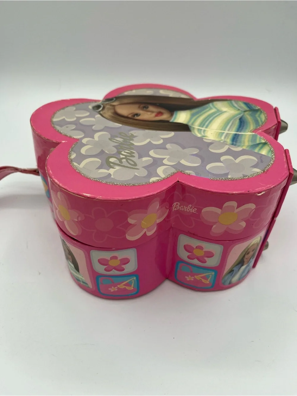 Y2K Rare Barbie Collector's Case Flower Box ‘Mattel 2000’ with Silver Latch